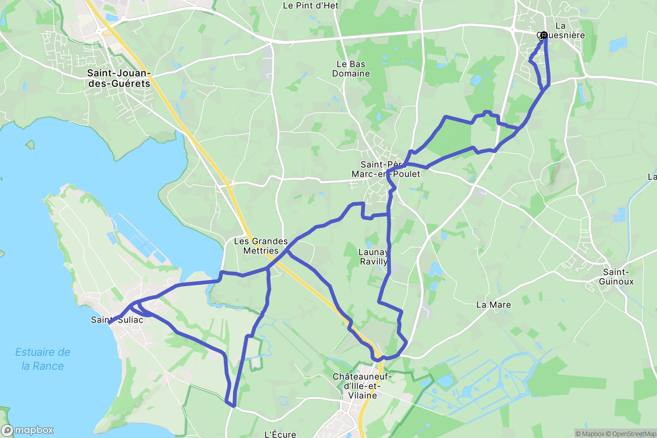 La Gouesnière : carte du parcours de randonnée - France