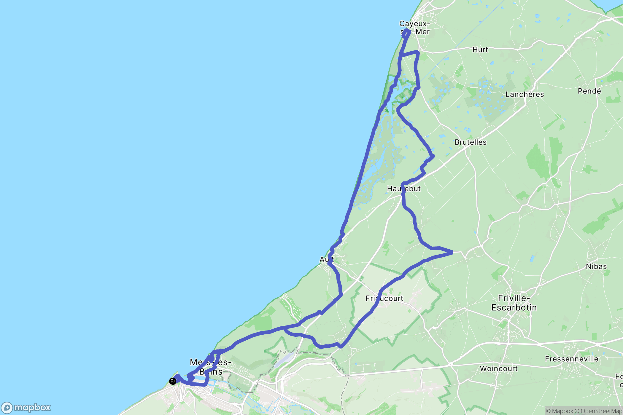 Le Tréport : carte du parcours de randonnée - France