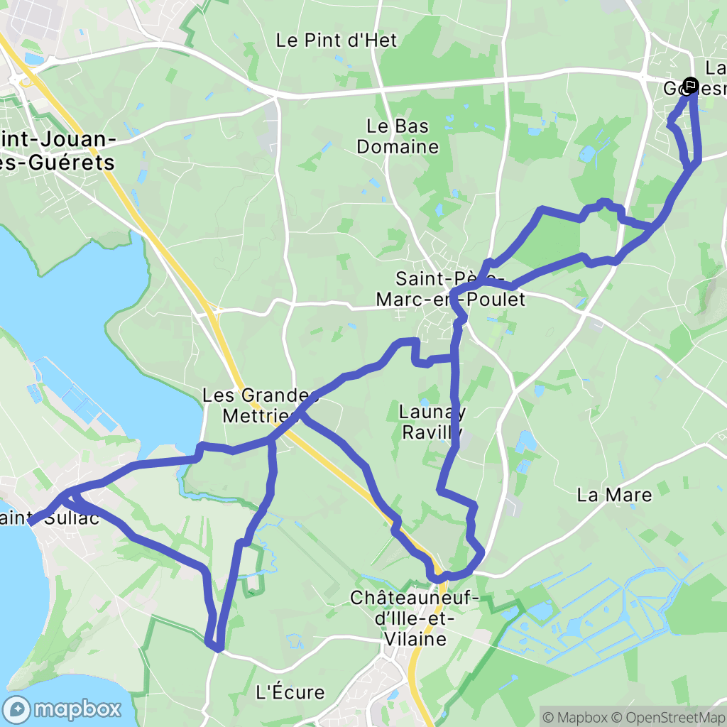 La Gouesnière : carte du parcours de randonnée - France