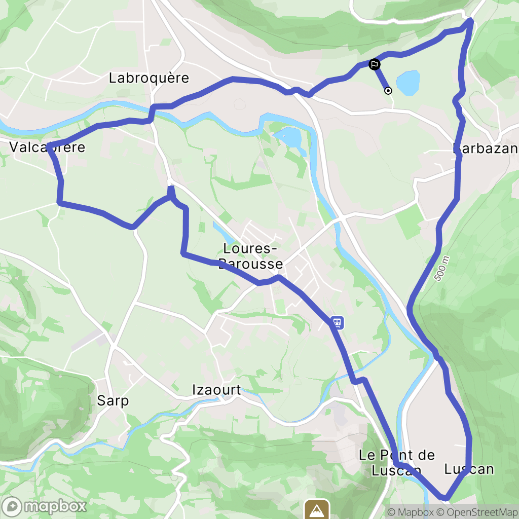 Barbazan : carte du parcours de randonnée - France