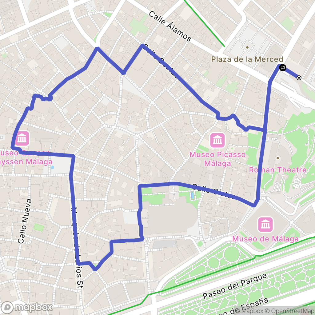 Málaga : carte du parcours de randonnée - Spain