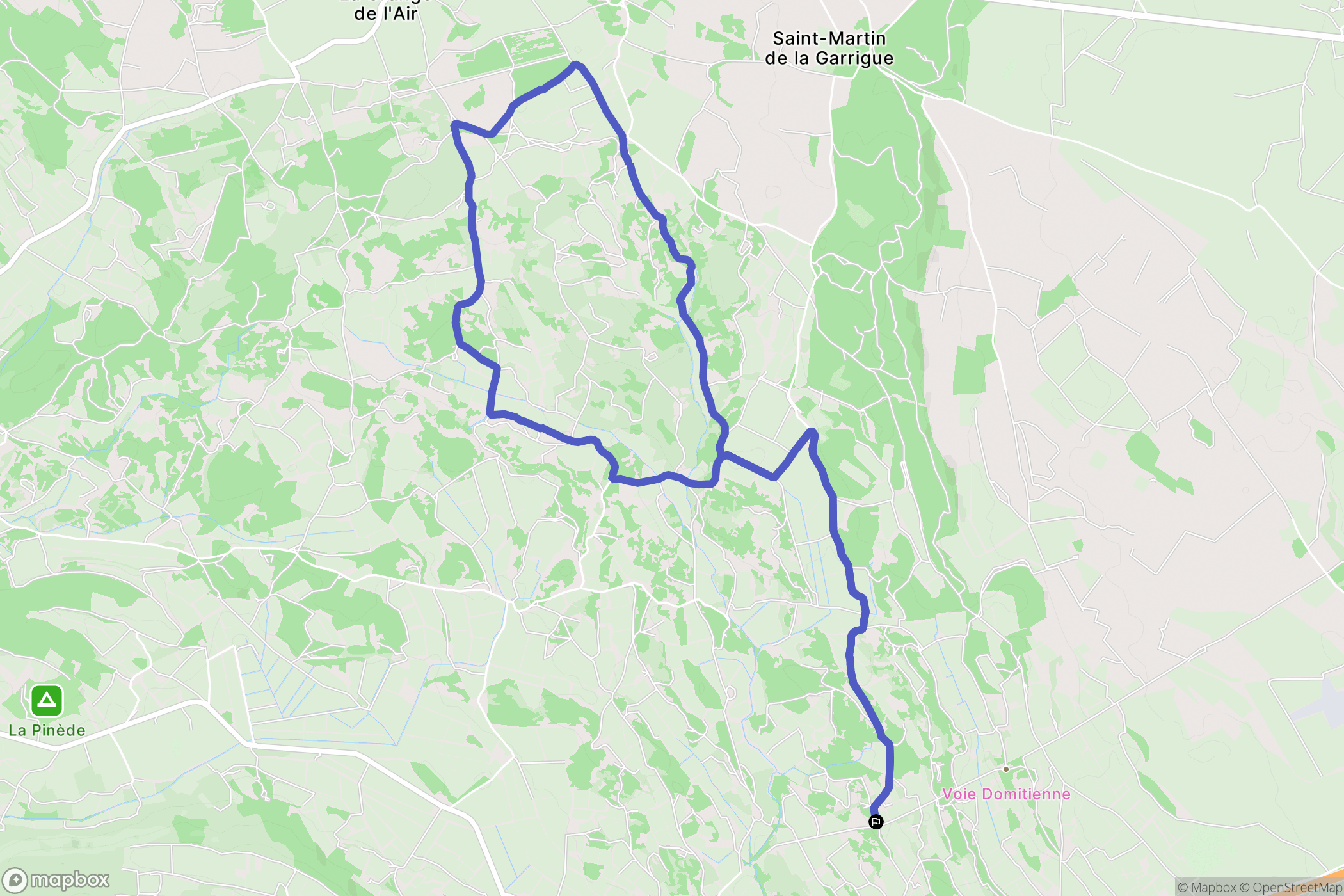 Pinet : carte du parcours de randonnée - France