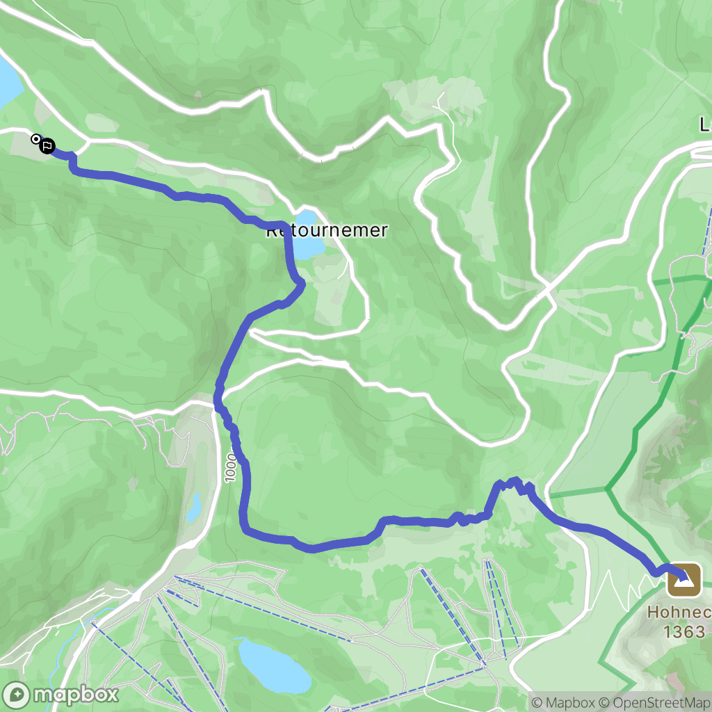 Xonrupt-Longemer : carte du parcours de randonnée - France