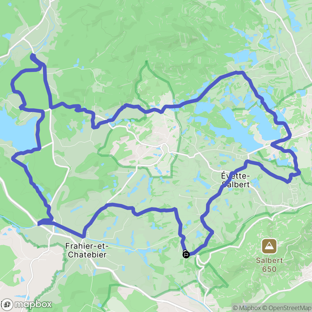Évette-Salbert : carte du parcours de randonnée - France