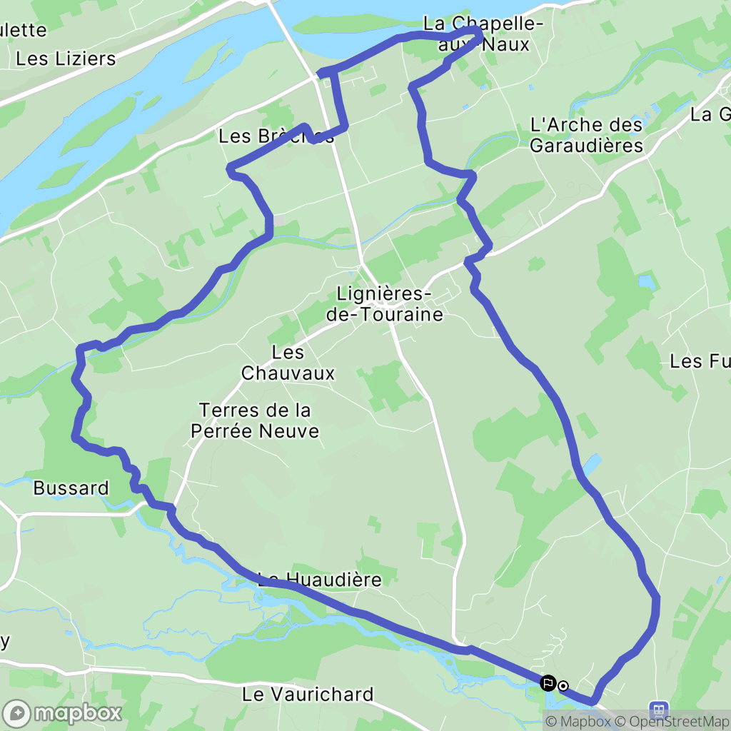 Azay-le-Rideau : carte du parcours de randonnée - France