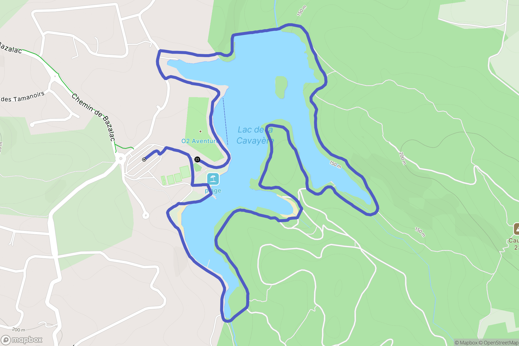 Carcassonne : carte du parcours de randonnée - France