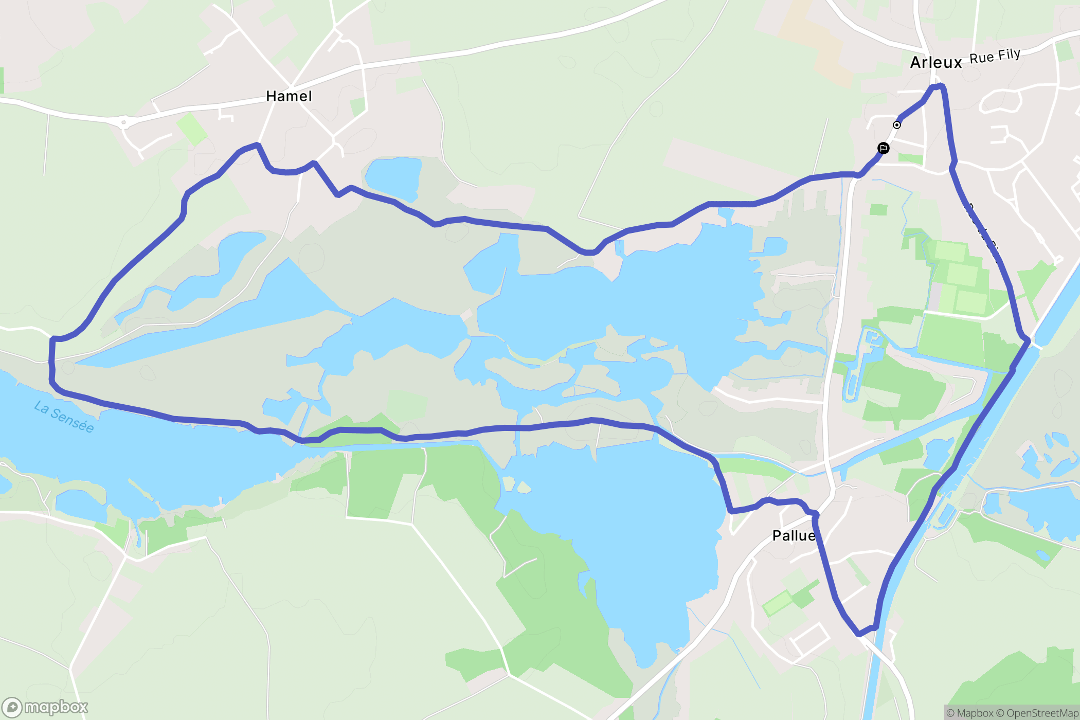 Arleux : carte du parcours de randonnée - France