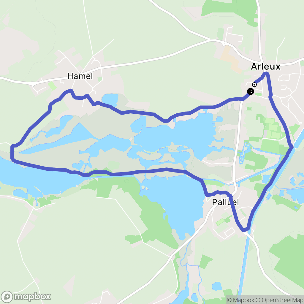 Arleux : carte du parcours de randonnée - France