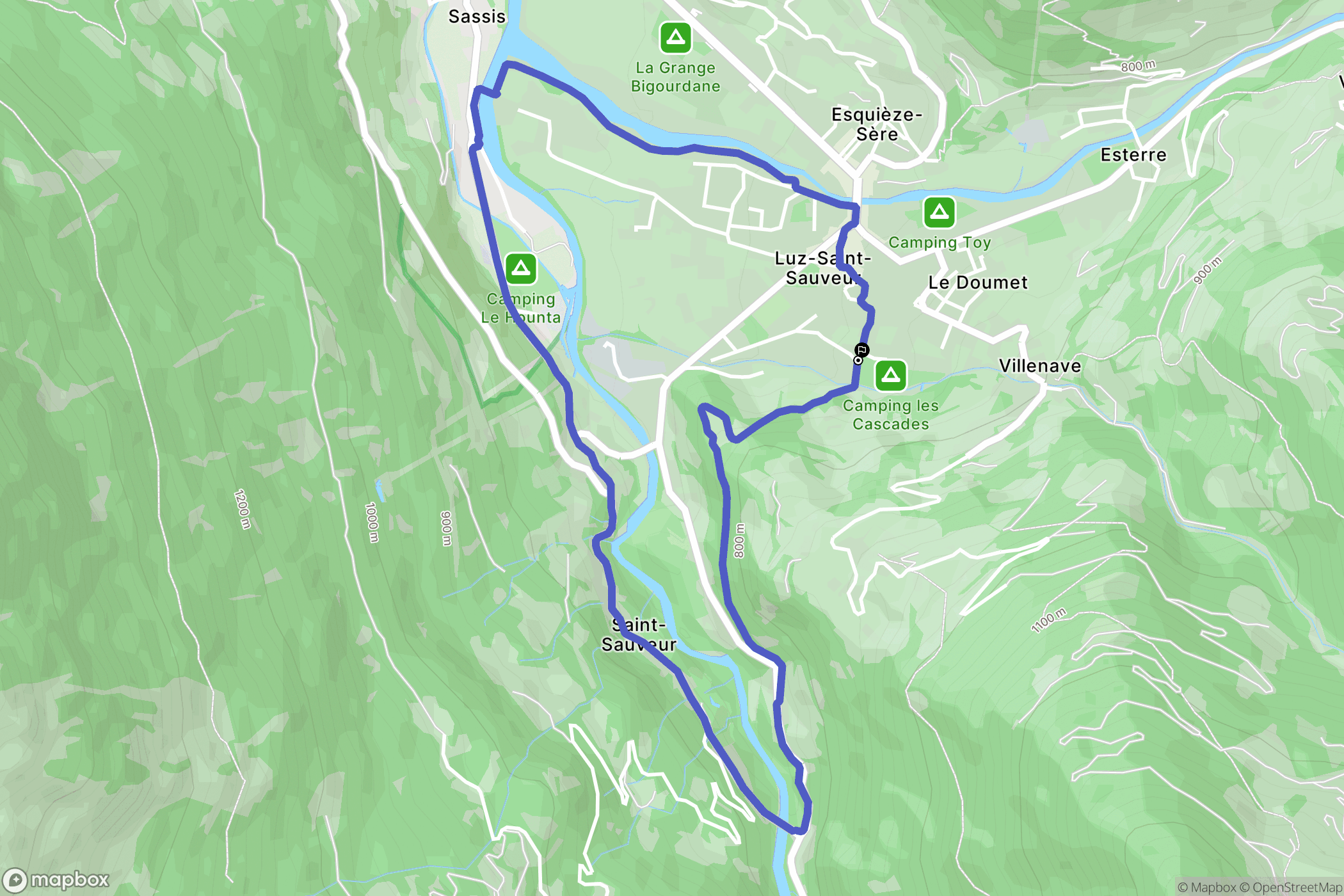 Luz-Saint-Sauveur : carte du parcours de randonnée - France