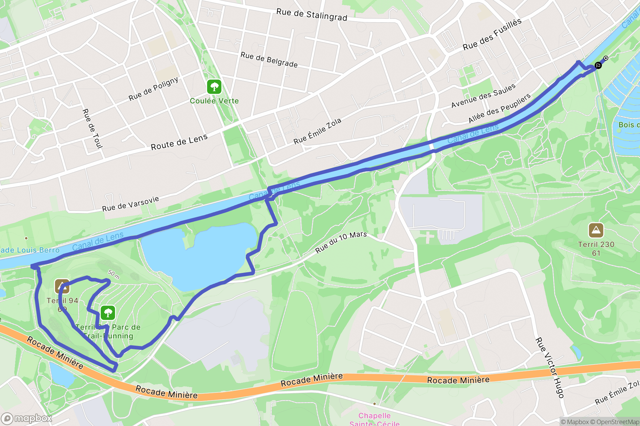Harnes : carte du parcours de randonnée - France