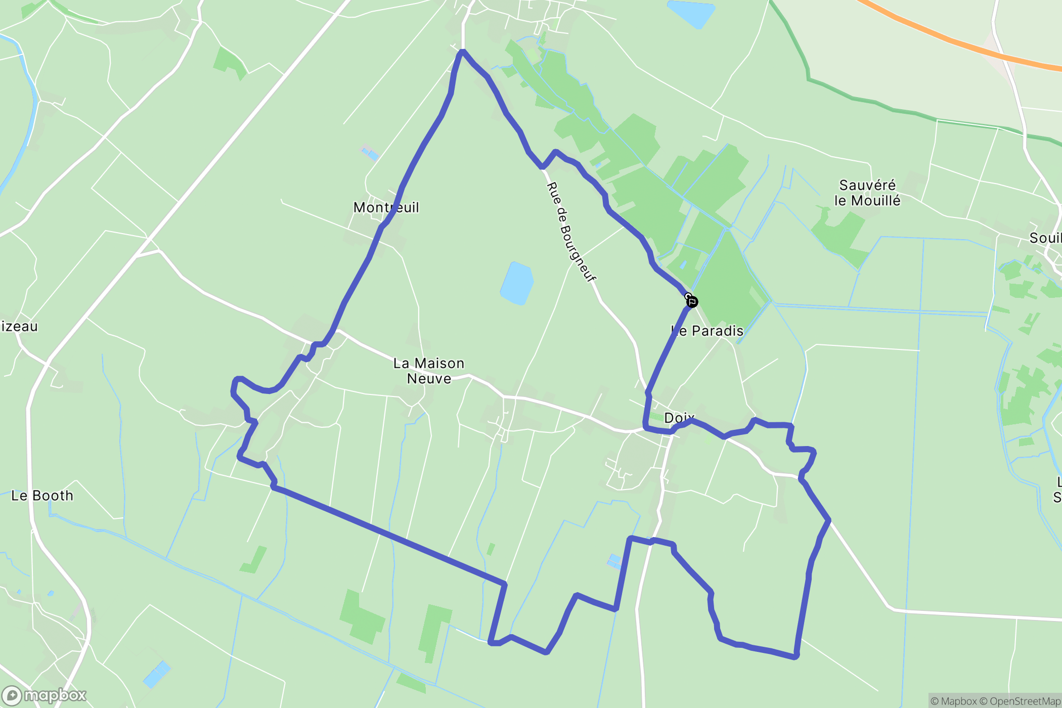 Doix lès Fontaines : carte du parcours de randonnée - France
