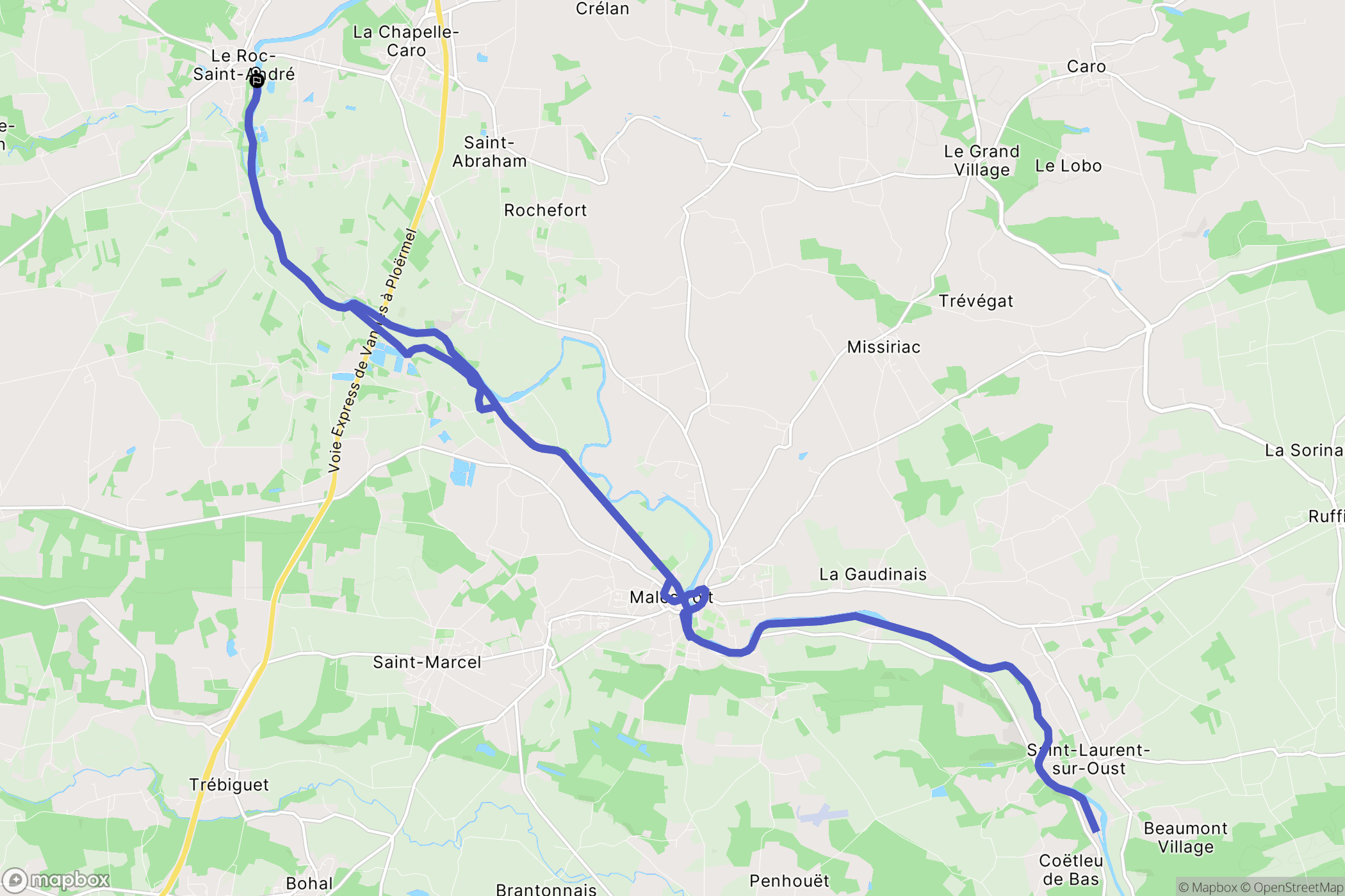 Val d'Oust : carte du parcours de randonnée - France