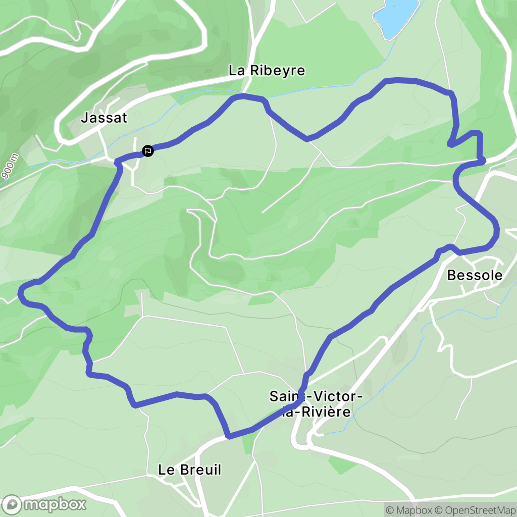 Saint-Victor-la-Rivière : carte du parcours de randonnée - France