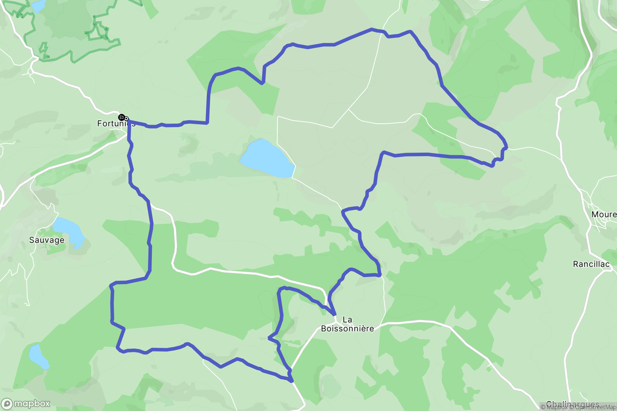 Dienne : carte du parcours de randonnée - France