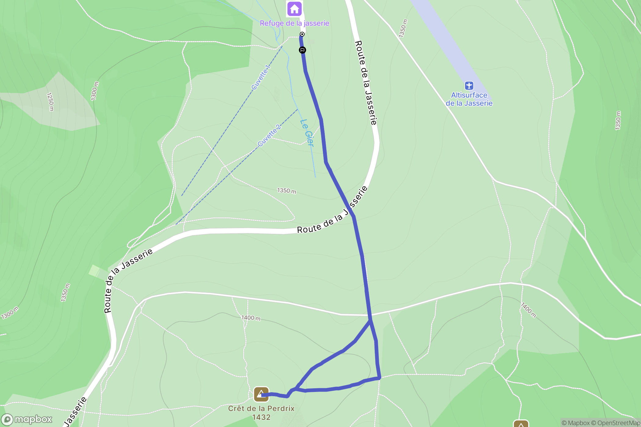 Graix : carte du parcours de randonnée - France