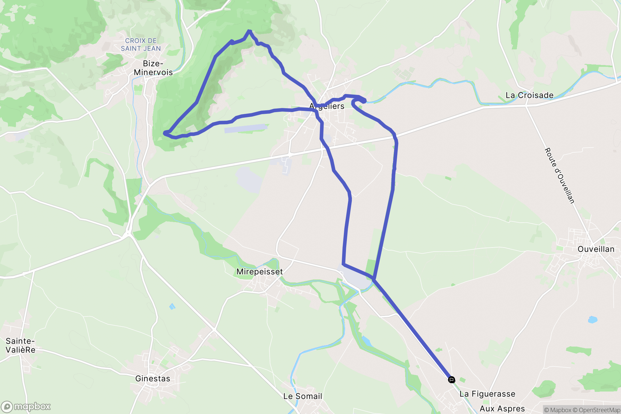 Sallèles-d'Aude : carte du parcours de randonnée - France