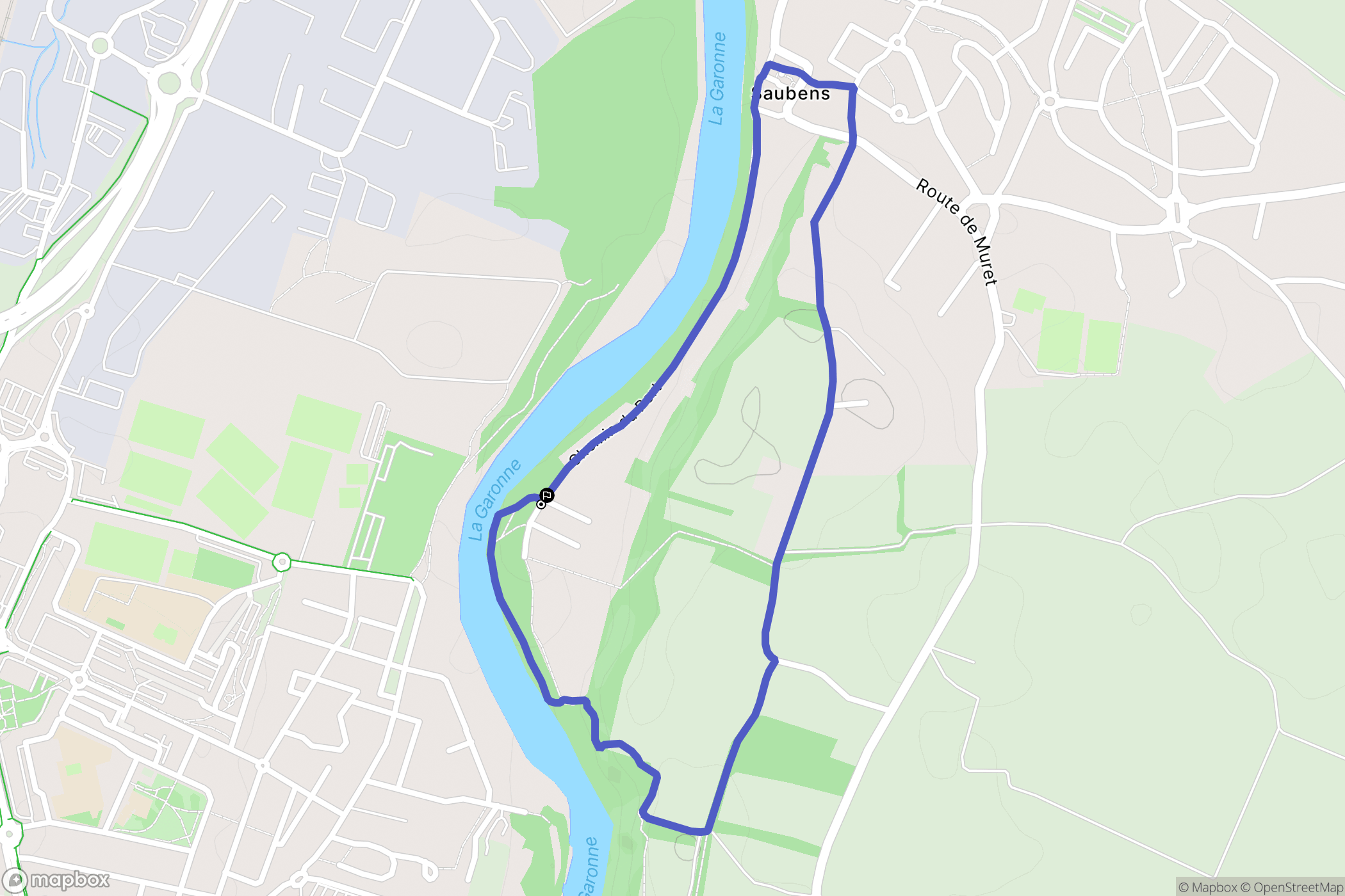 Saubens : carte du parcours de randonnée - France