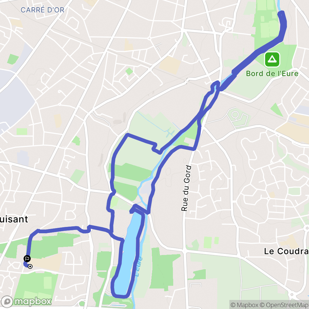 Luisant : carte du parcours de randonnée - France