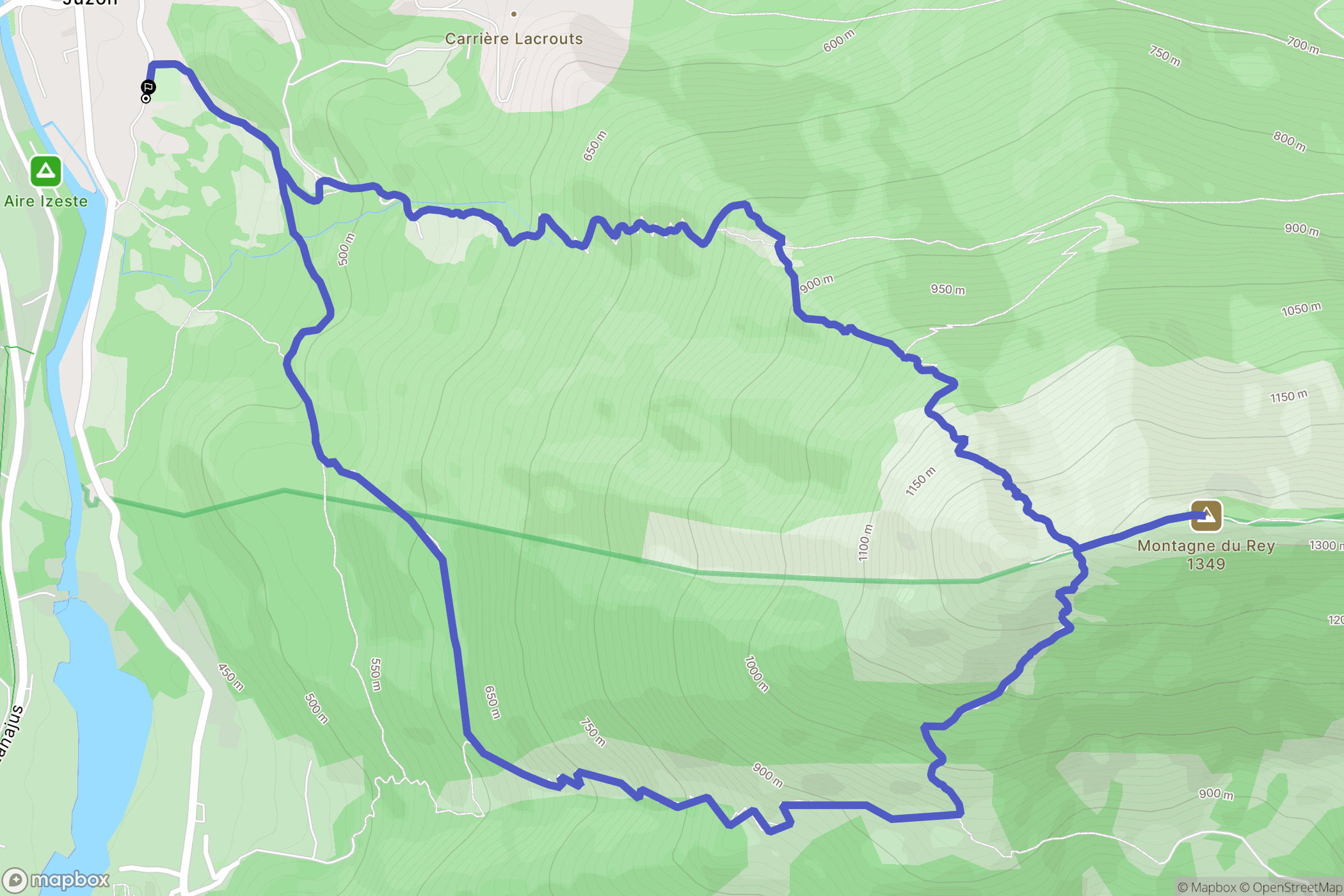 Louvie-Juzon : carte du parcours de randonnée - France