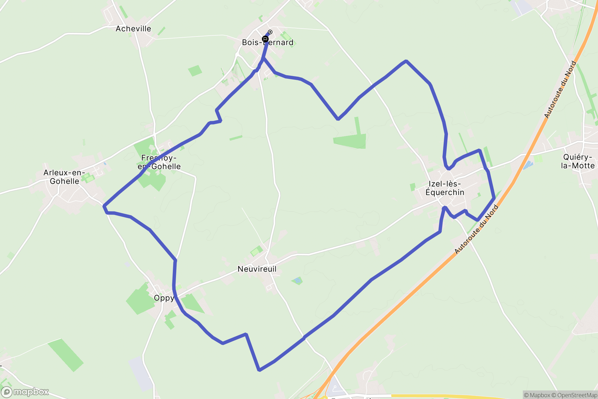 Bois-Bernard : carte du parcours de randonnée - France