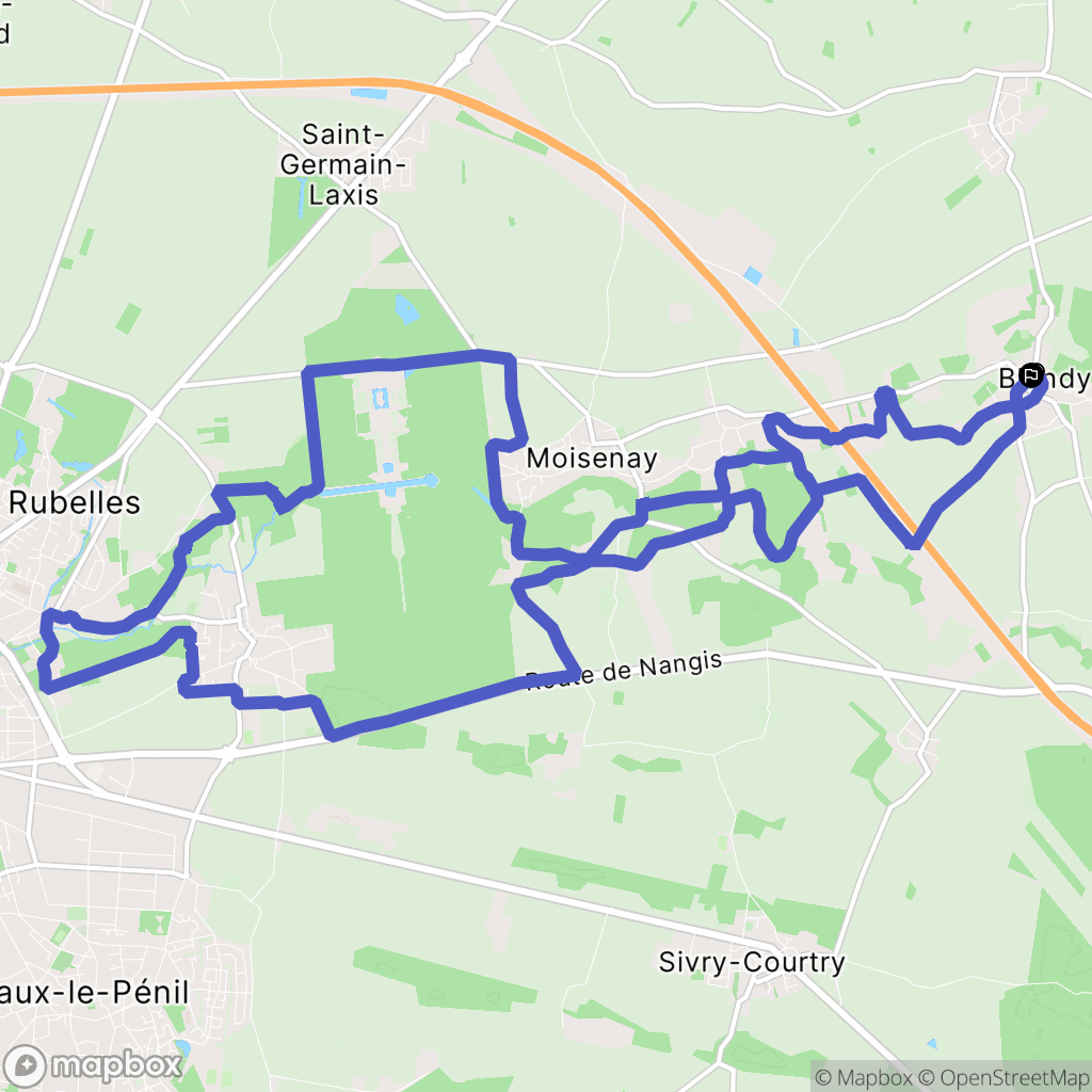 Blandy : carte du parcours de randonnée - France