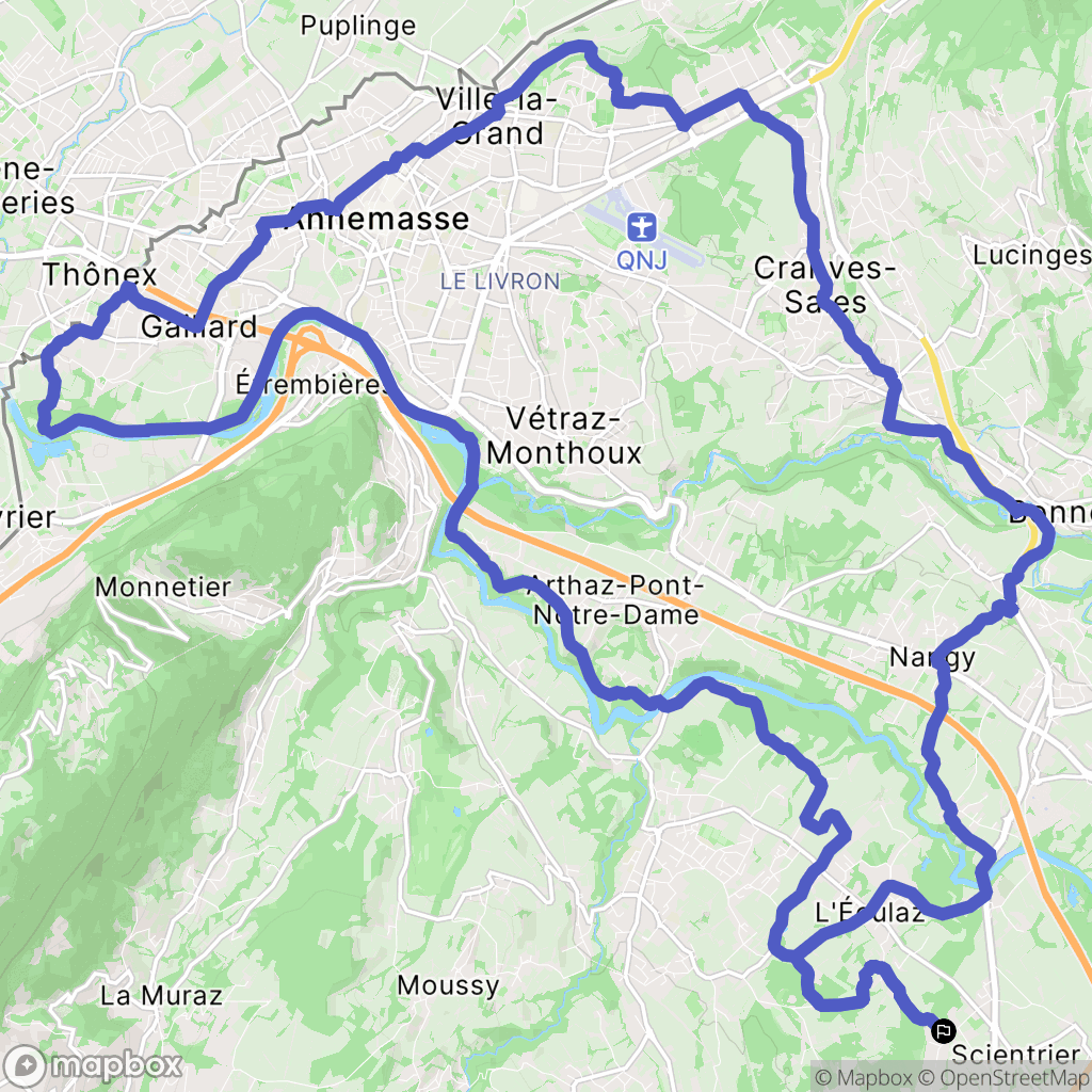 Scientrier : carte du parcours de randonnée - France