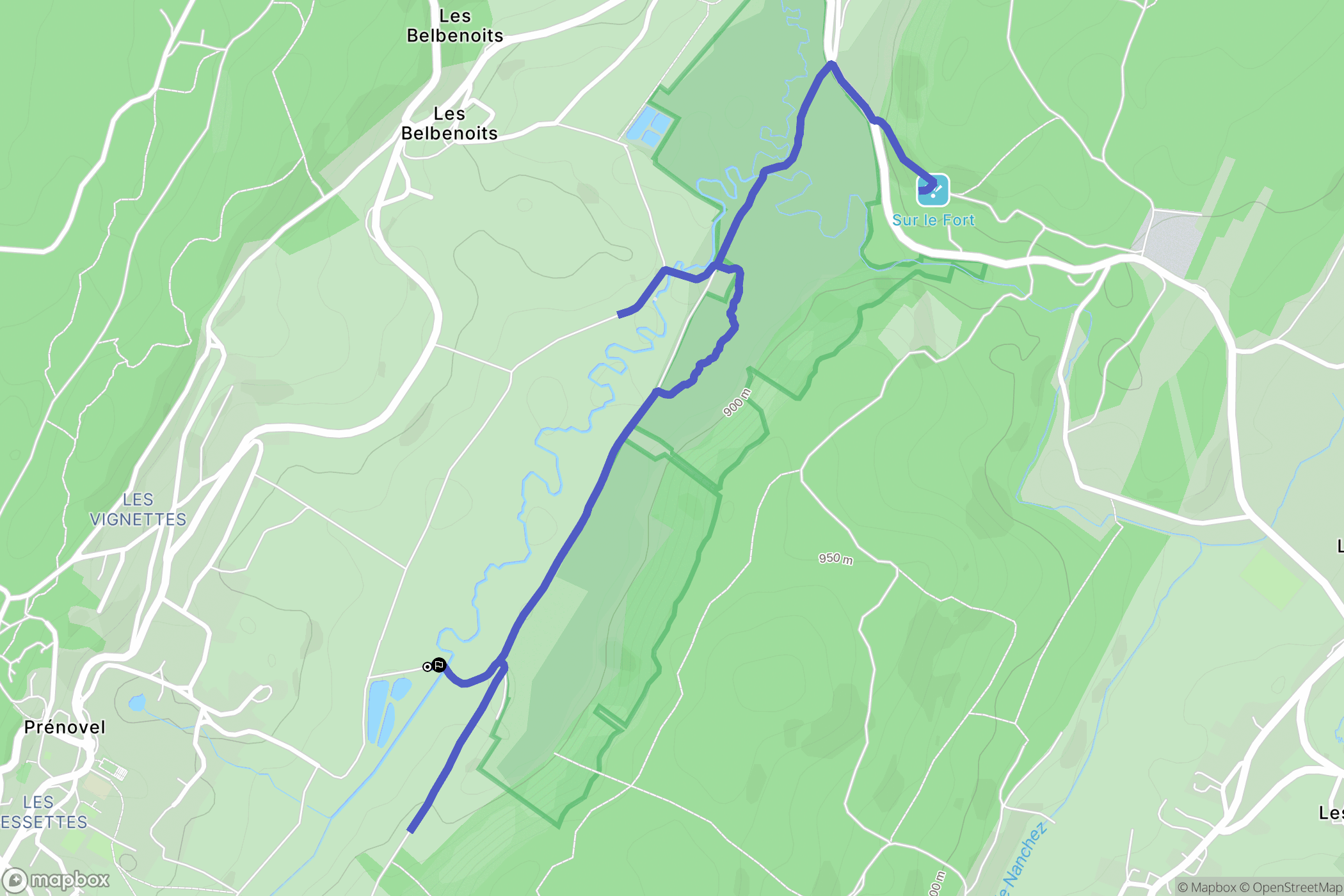Nanchez : carte du parcours de randonnée - France