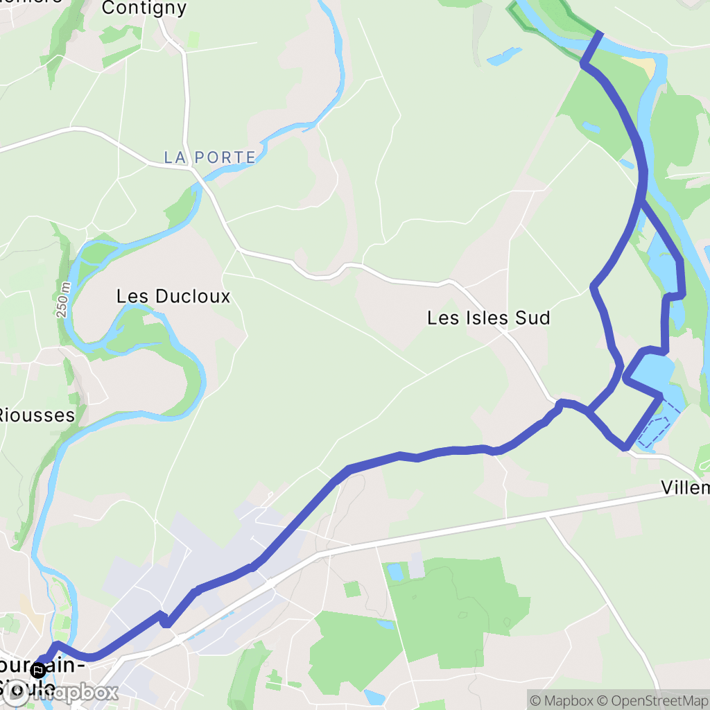 Saint-Pourçain-sur-Sioule : carte du parcours de randonnée - France