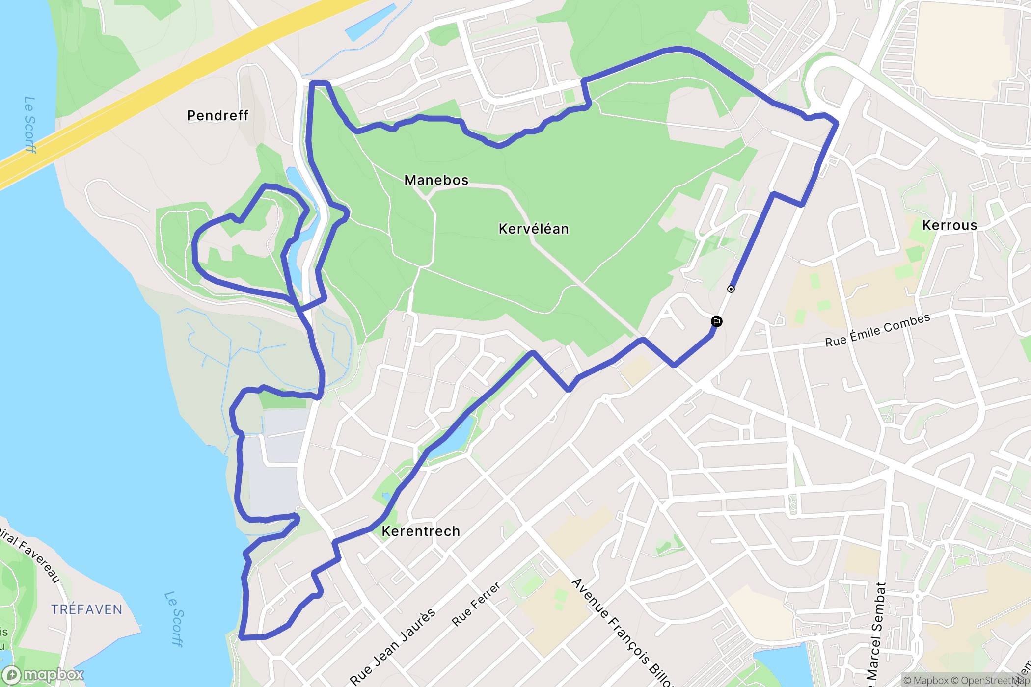 Lanester : carte du parcours de randonnée - France