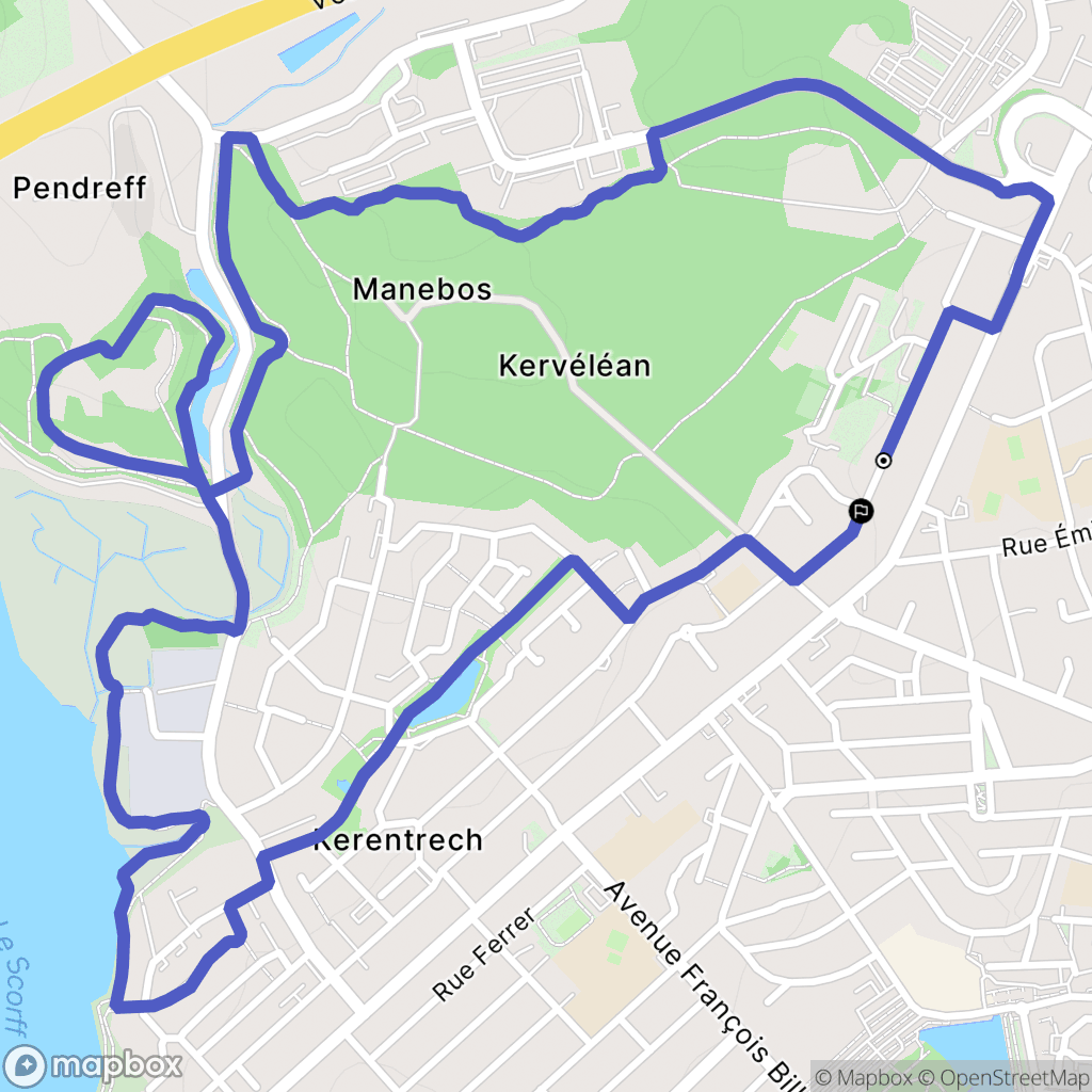 Lanester : carte du parcours de randonnée - France