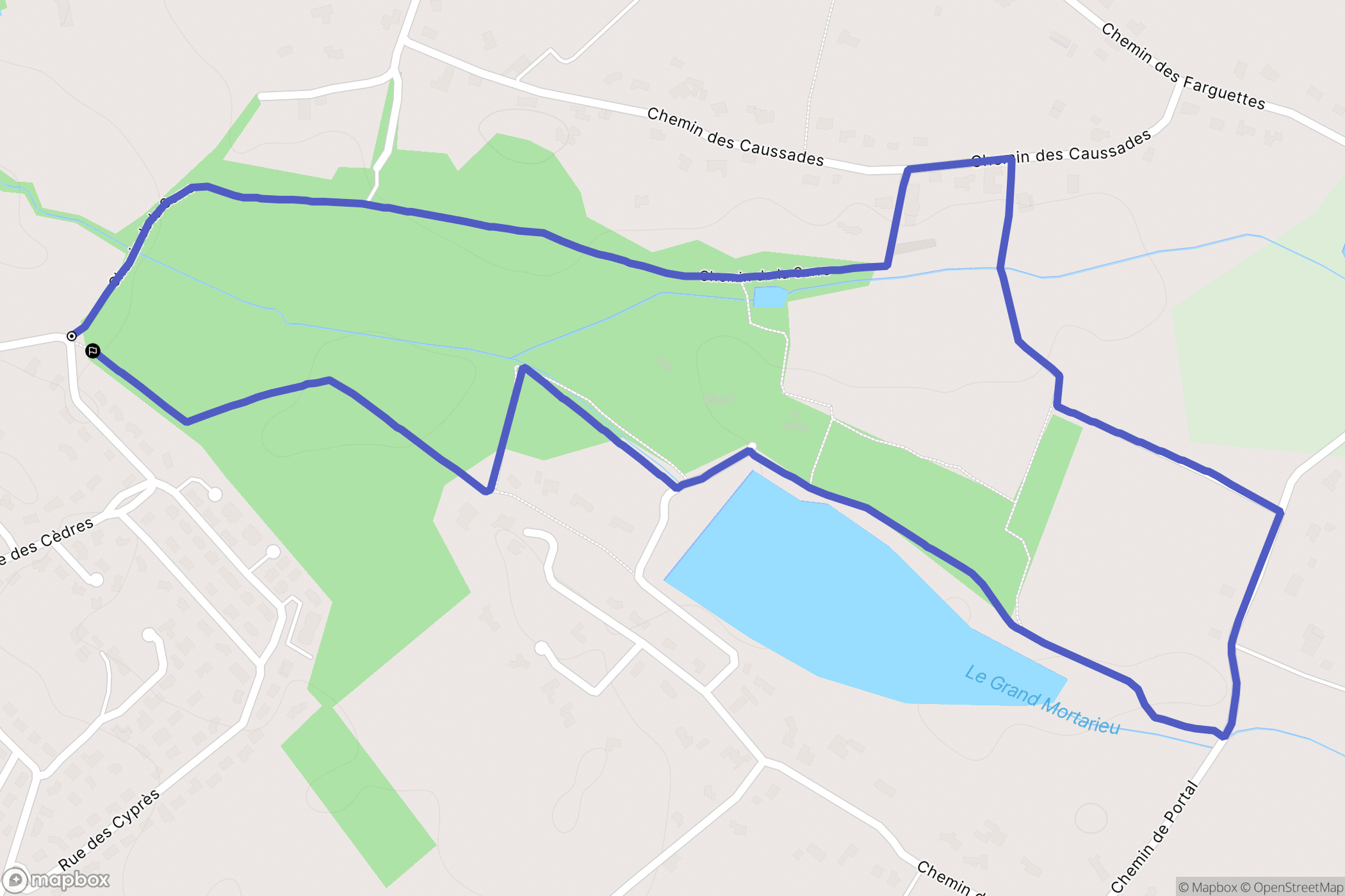 Montauban : carte du parcours de randonnée - France
