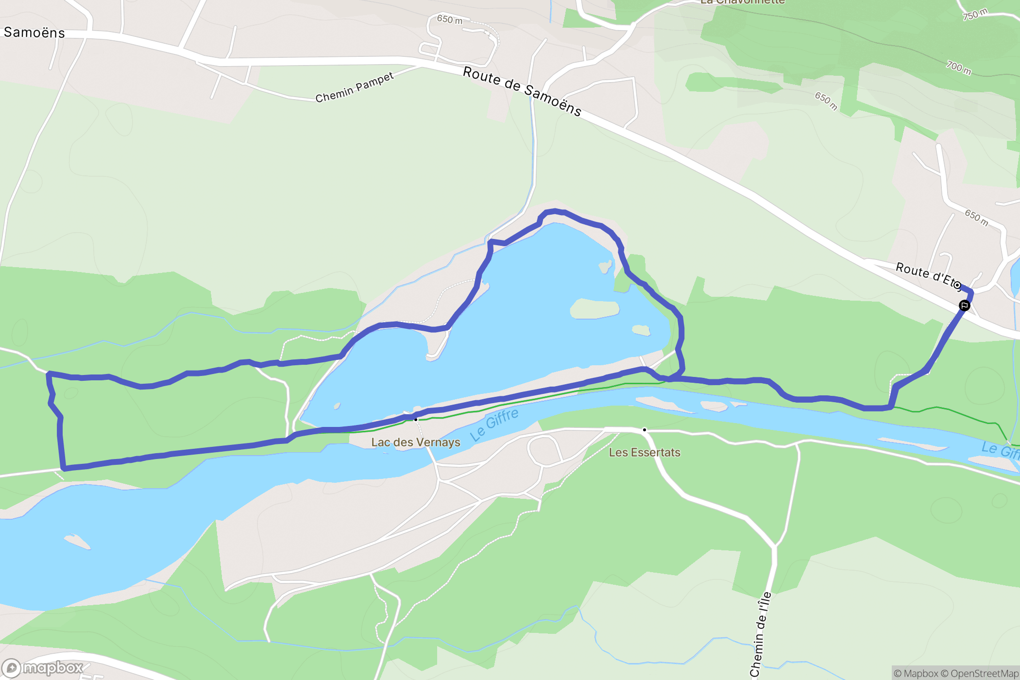 Taninges : carte du parcours de randonnée - France