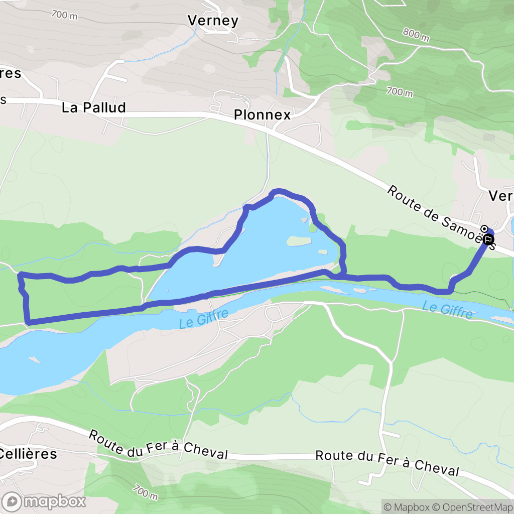 Taninges : carte du parcours de randonnée - France