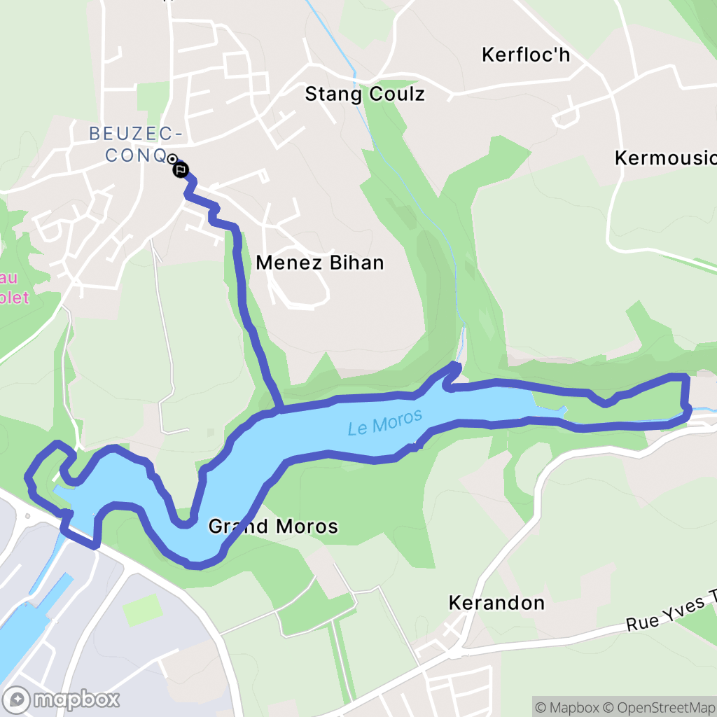 Concarneau : carte du parcours de randonnée - France