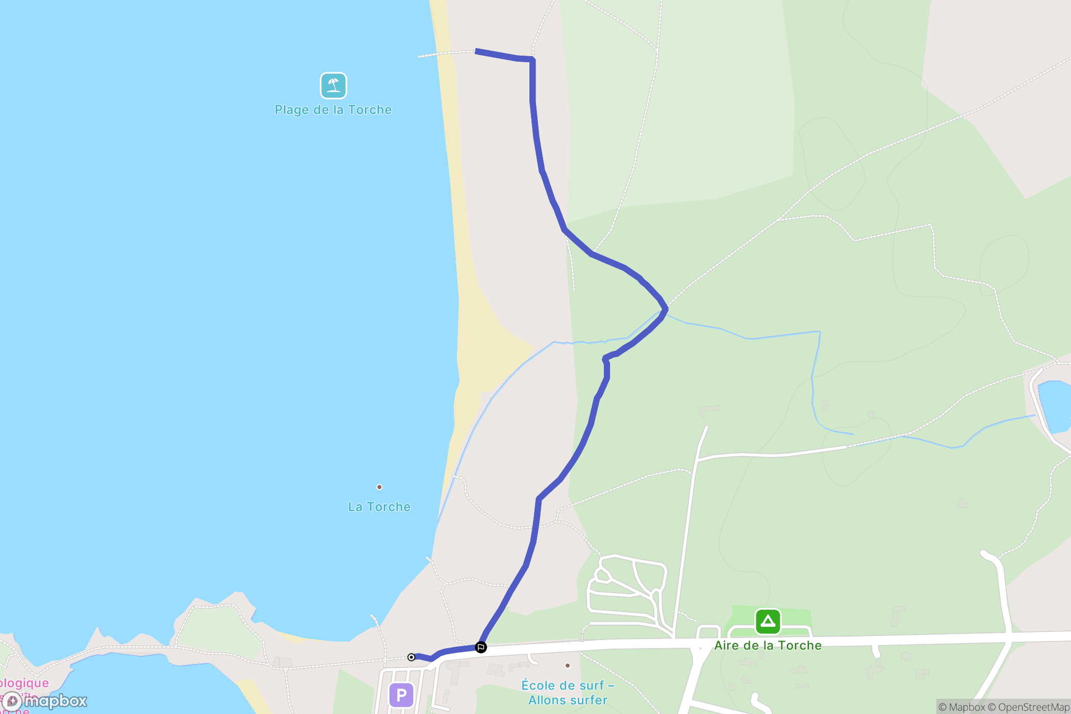 Plomeur : carte du parcours de randonnée - France