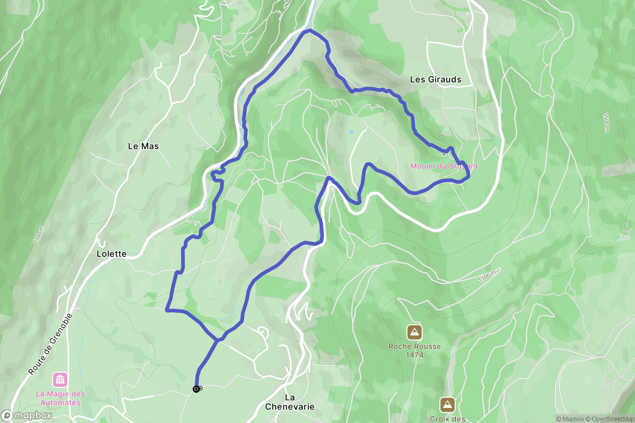 Lans-en-Vercors : carte du parcours de randonnée - France