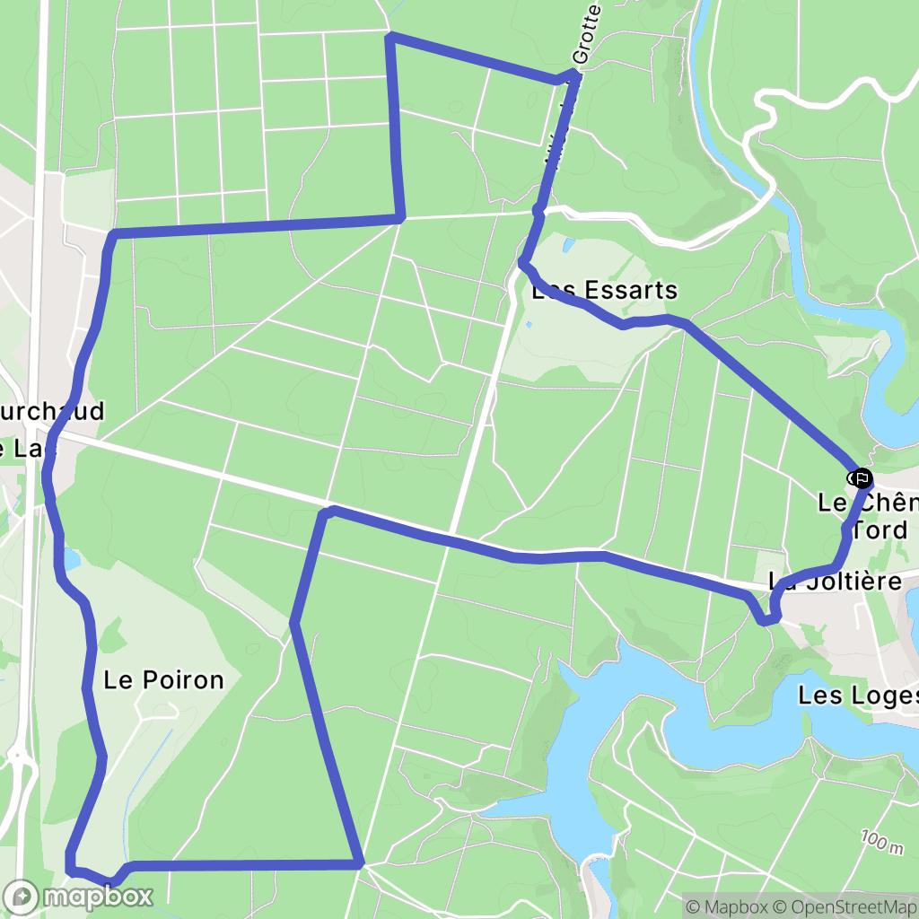 Mervent : carte du parcours de randonnée - France