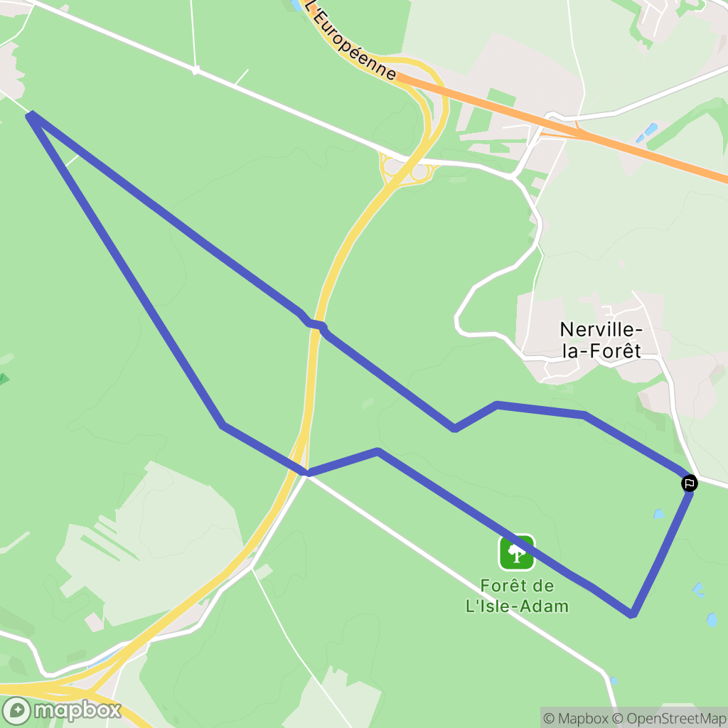 Nerville-la-Forêt : carte du parcours de randonnée - France