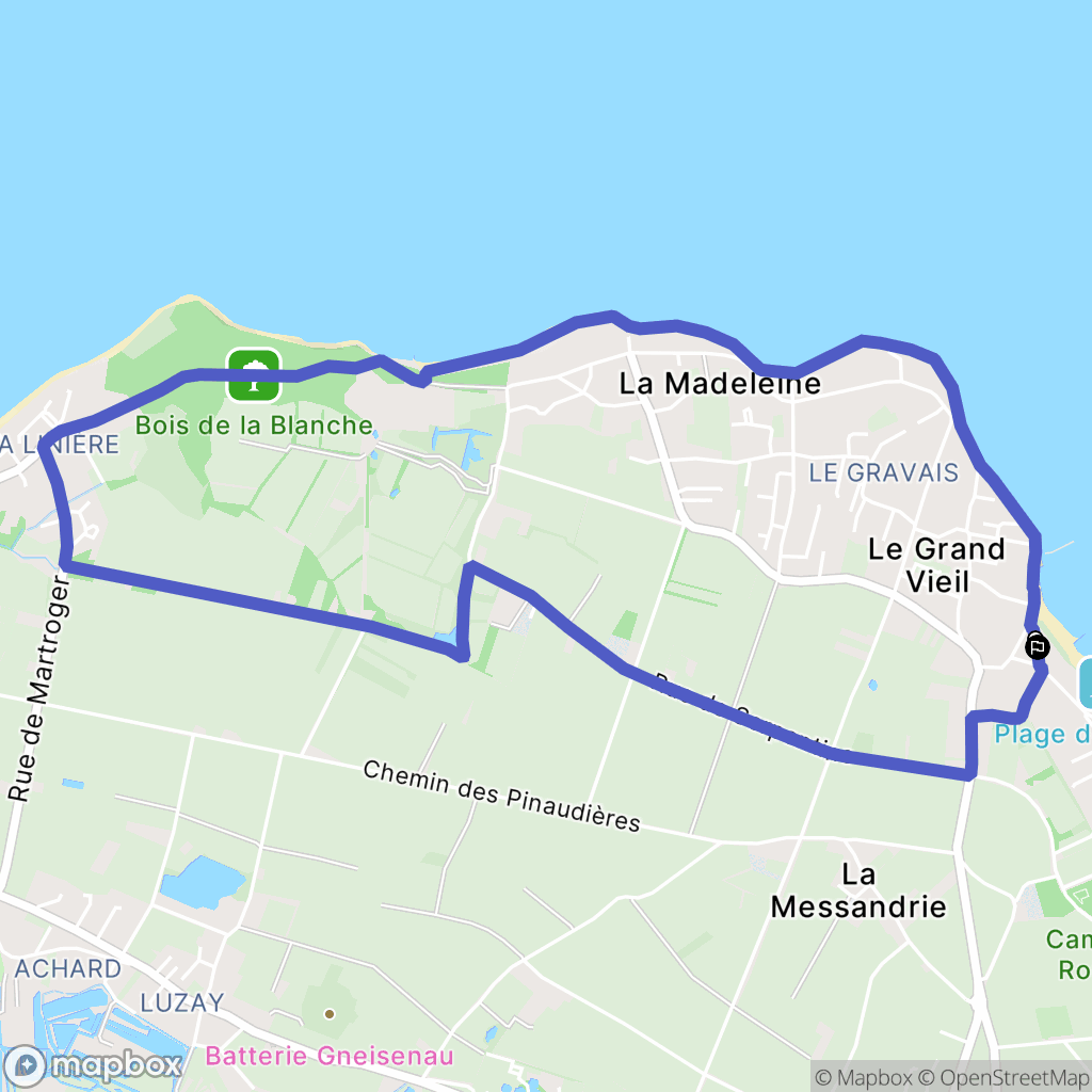 Noirmoutier-en-l'Île : carte du parcours de randonnée - France