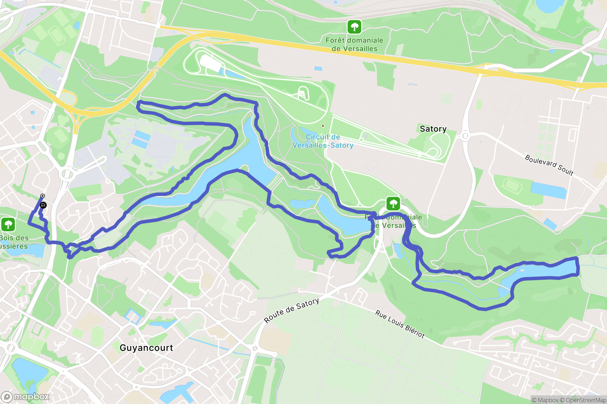 Guyancourt : carte du parcours de randonnée - France