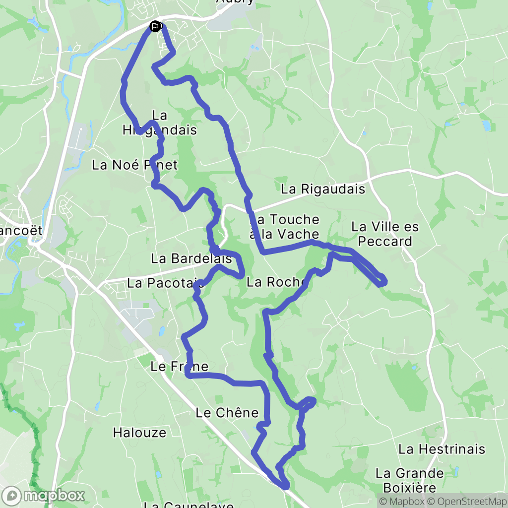 Créhen : carte du parcours de randonnée - France
