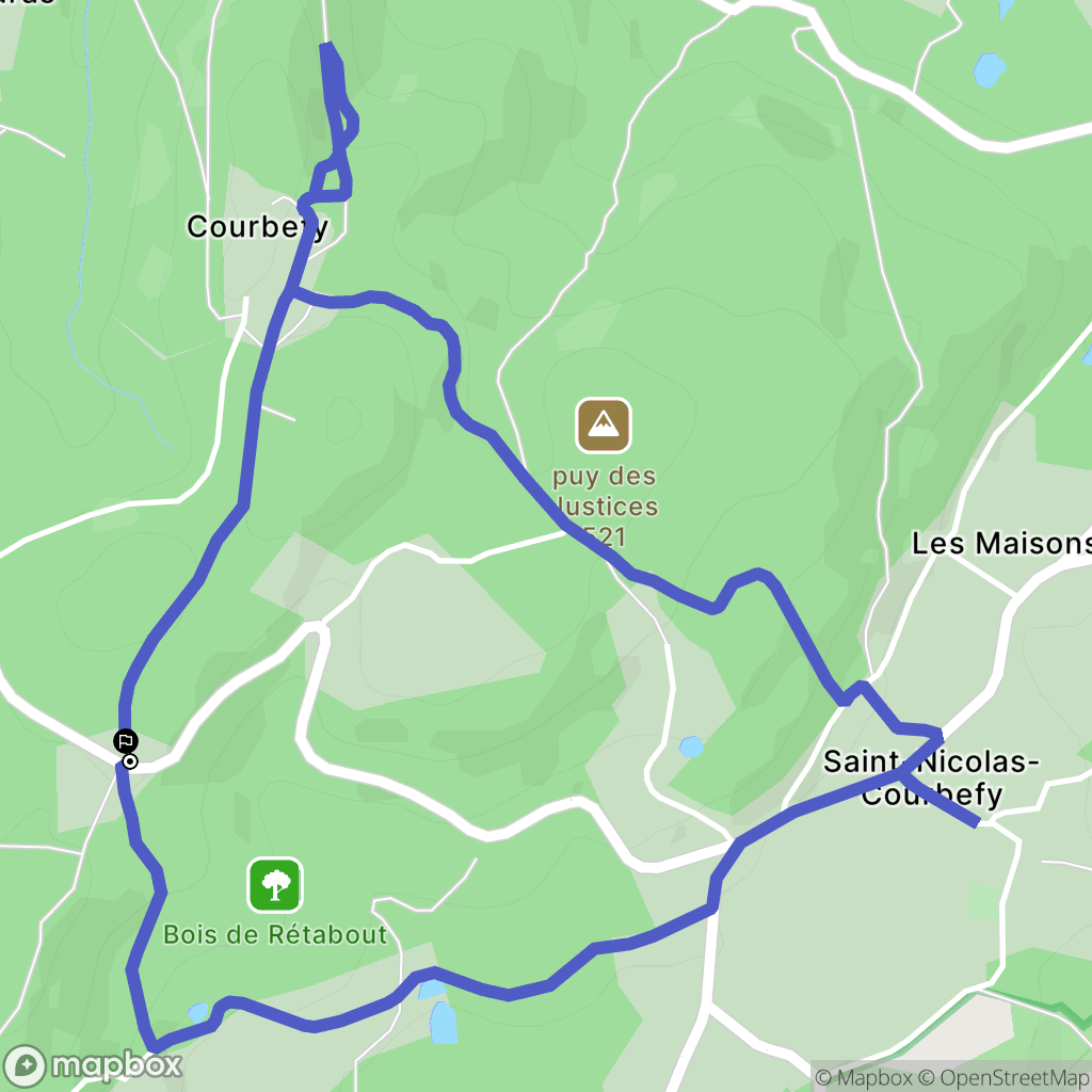 Bussière-Galant : carte du parcours de randonnée - France