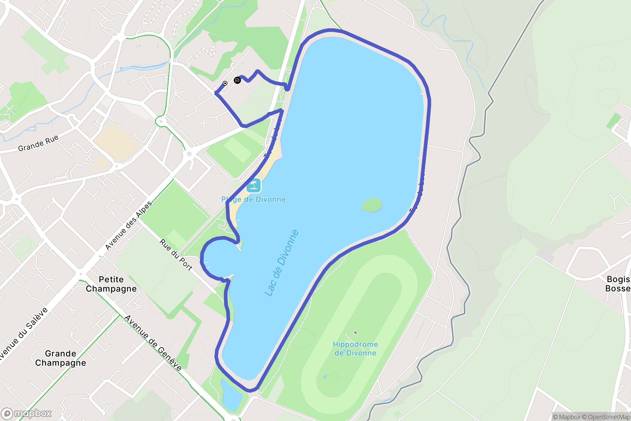 Divonne-les-Bains : carte du parcours de randonnée - France