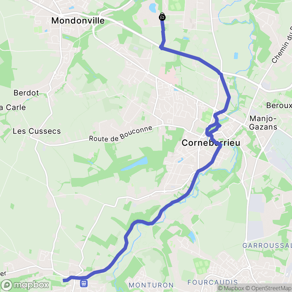 Cornebarrieu : carte du parcours de randonnée - France