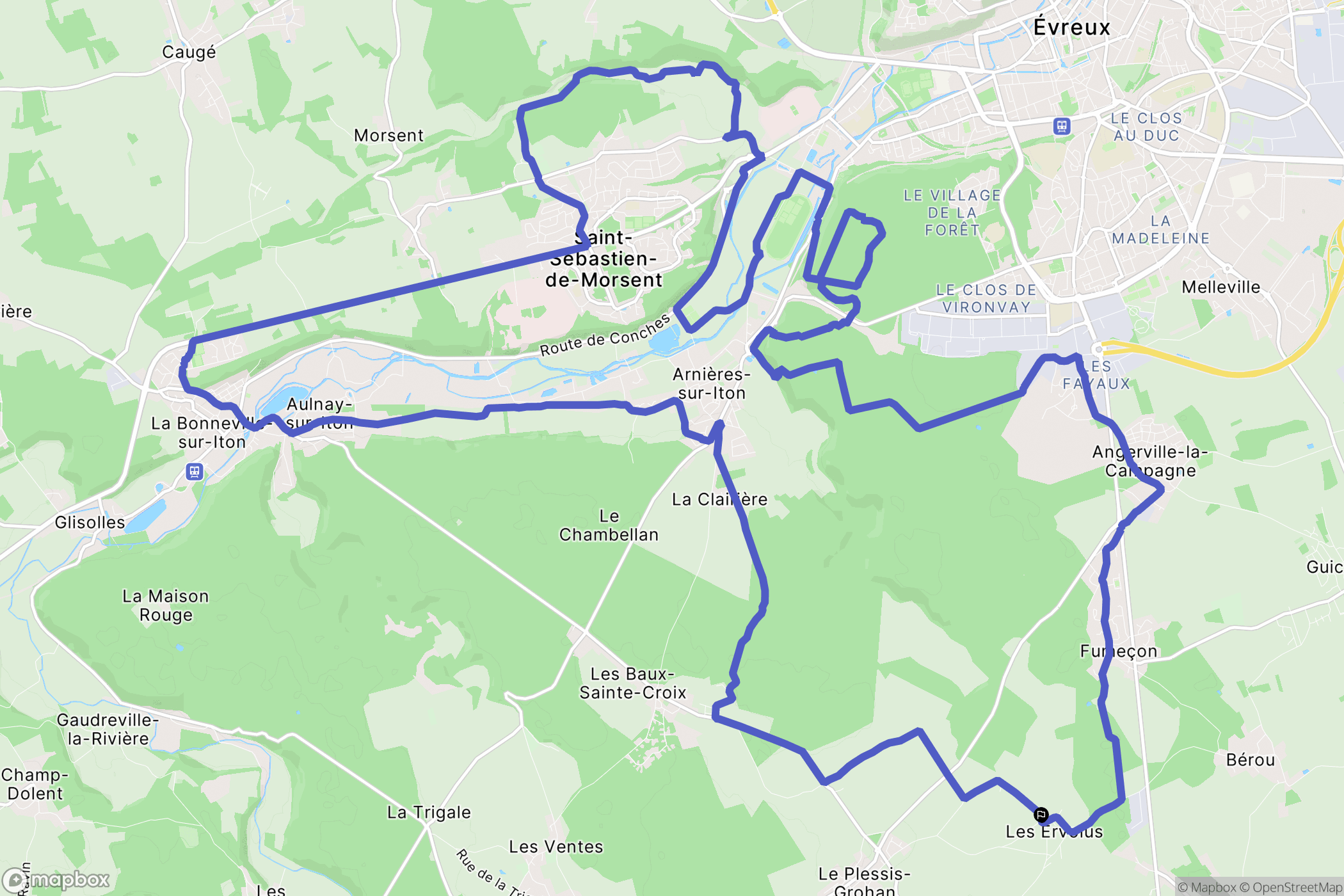 Le Plessis-Grohan : carte du parcours de randonnée - France