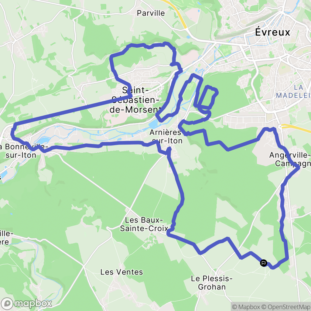 Le Plessis-Grohan : carte du parcours de randonnée - France