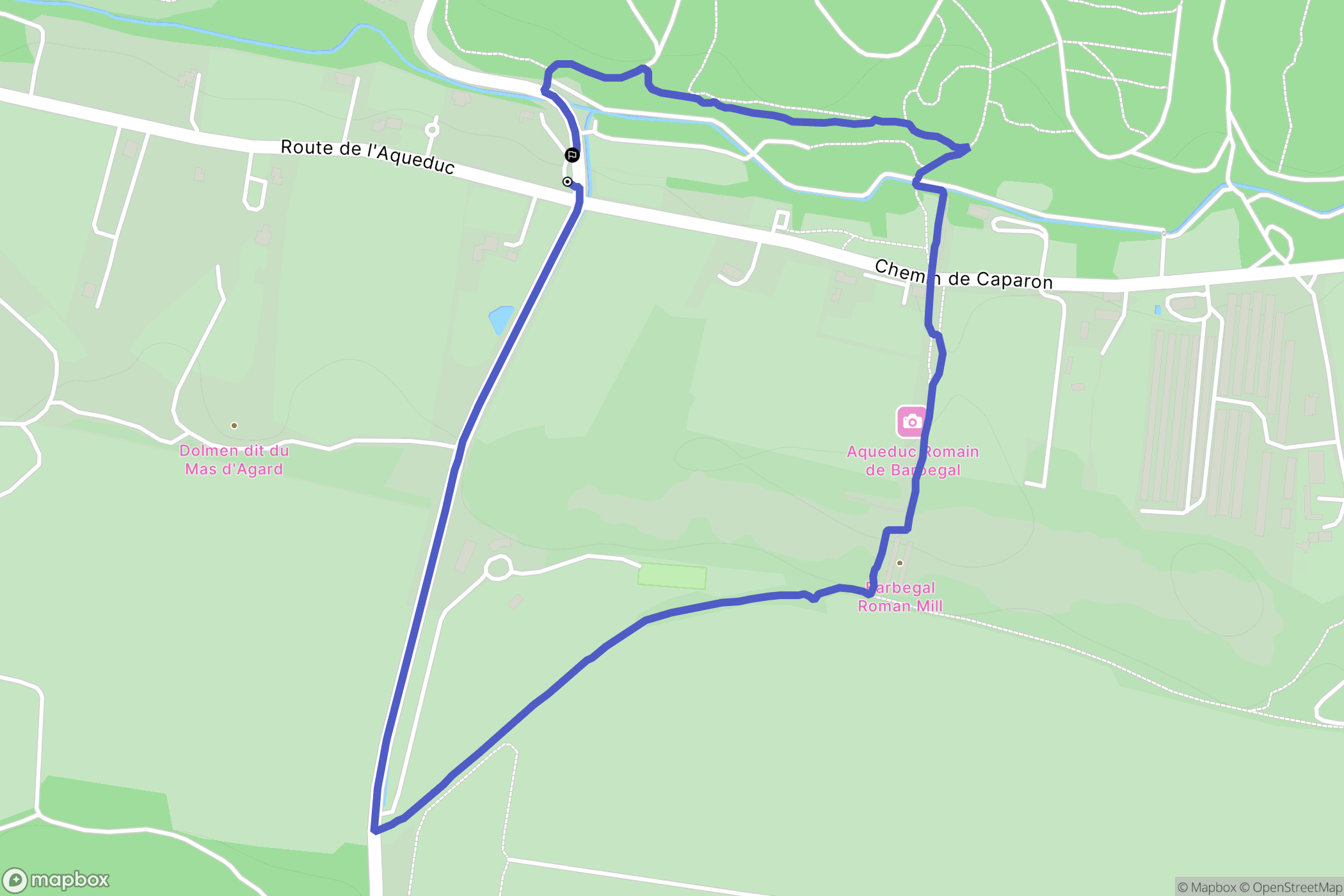 Fontvieille : carte du parcours de randonnée - France