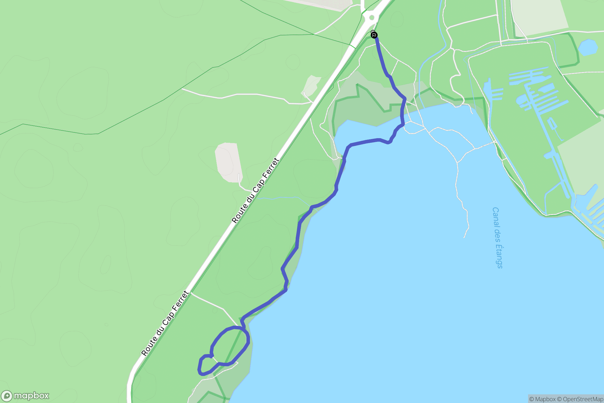 Lège-Cap-Ferret : carte du parcours de randonnée - France