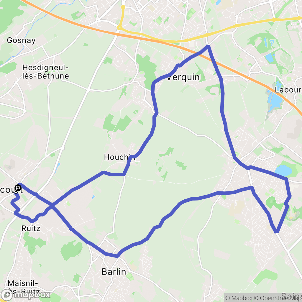 Haillicourt : carte du parcours de randonnée - France