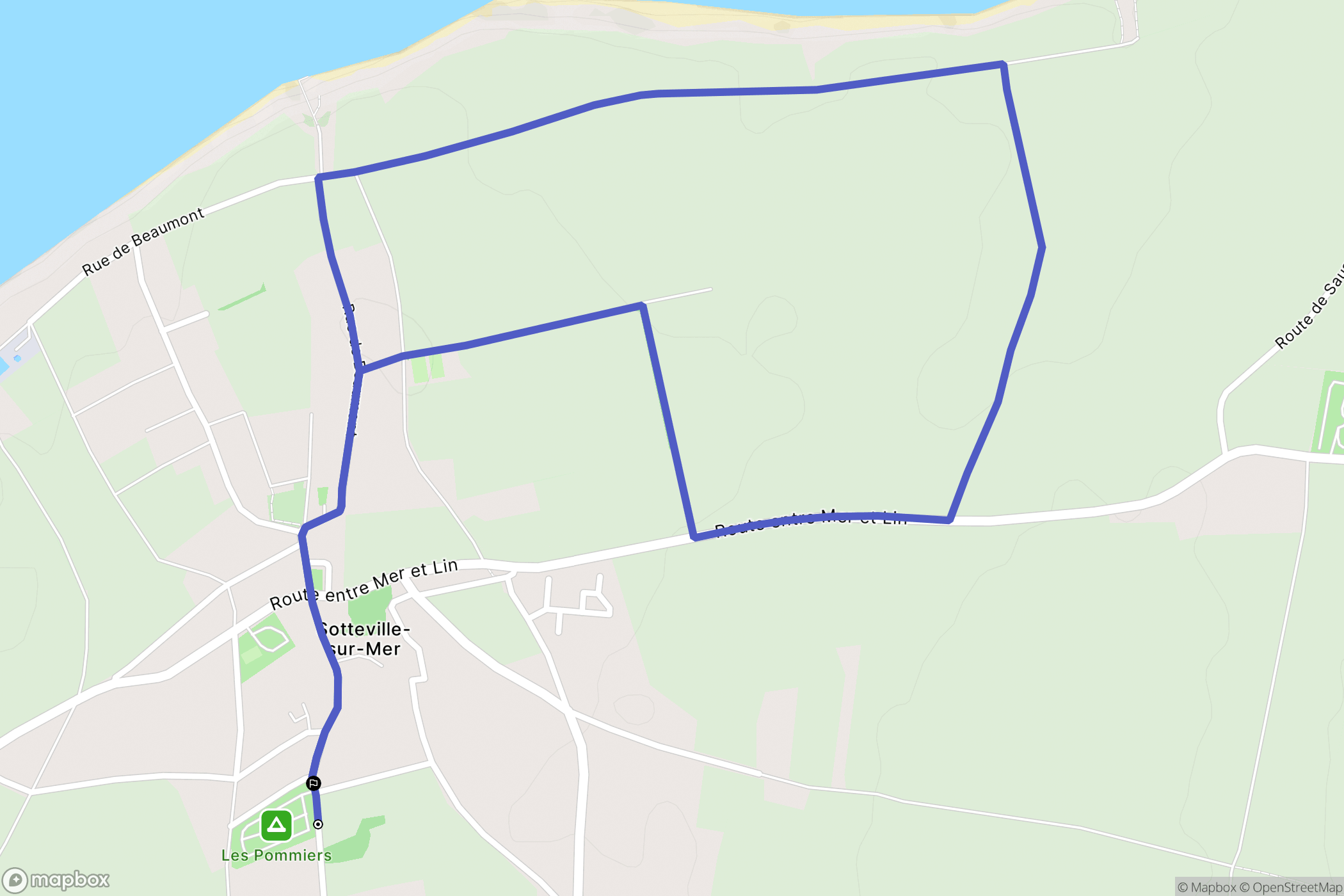 Sotteville-sur-Mer : carte du parcours de randonnée - France